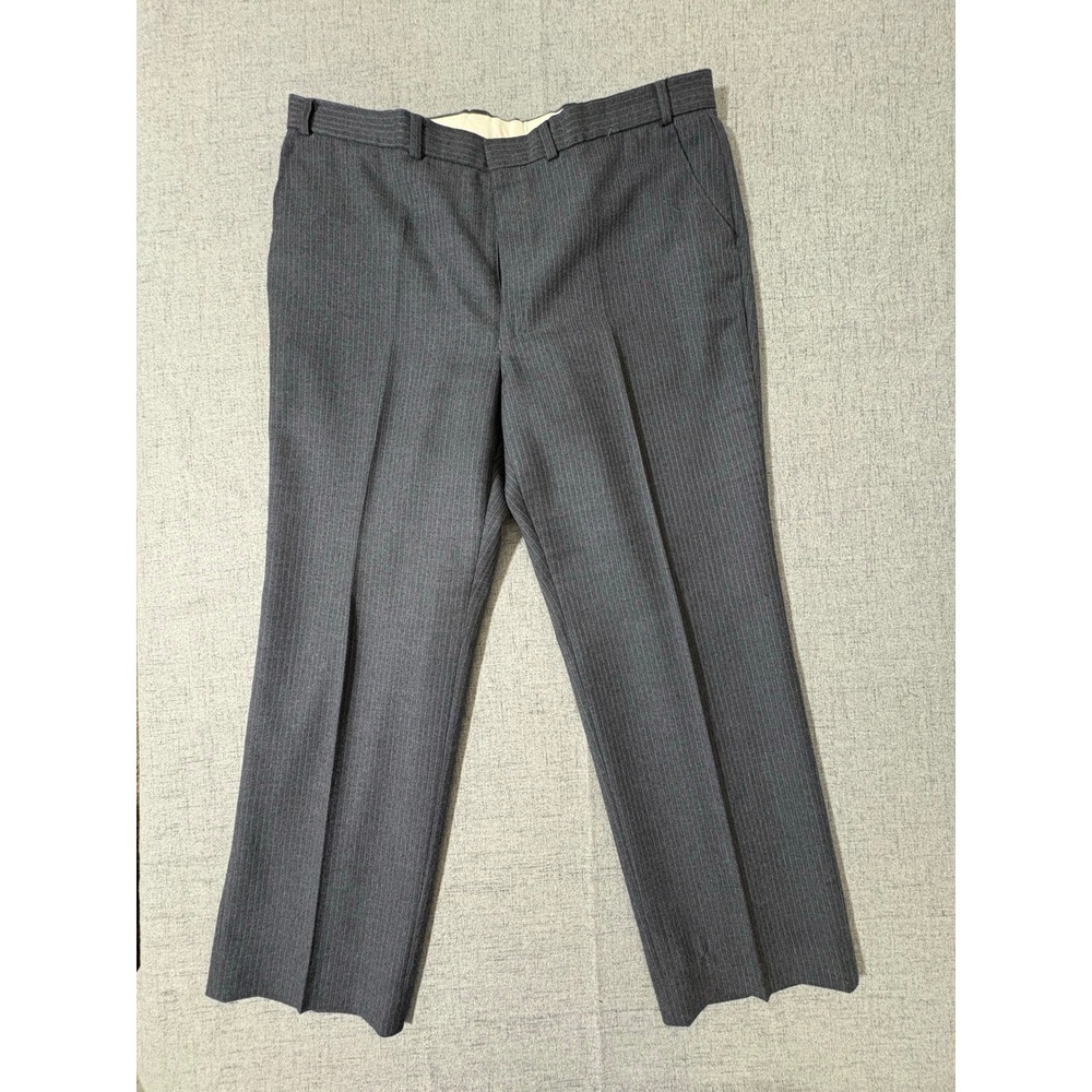 Vtg St Michael Men Pinstripe Suit 42R* 3 Piece Wool Gray Jacket Vest Pant 40x29 - Picture 12 of 16